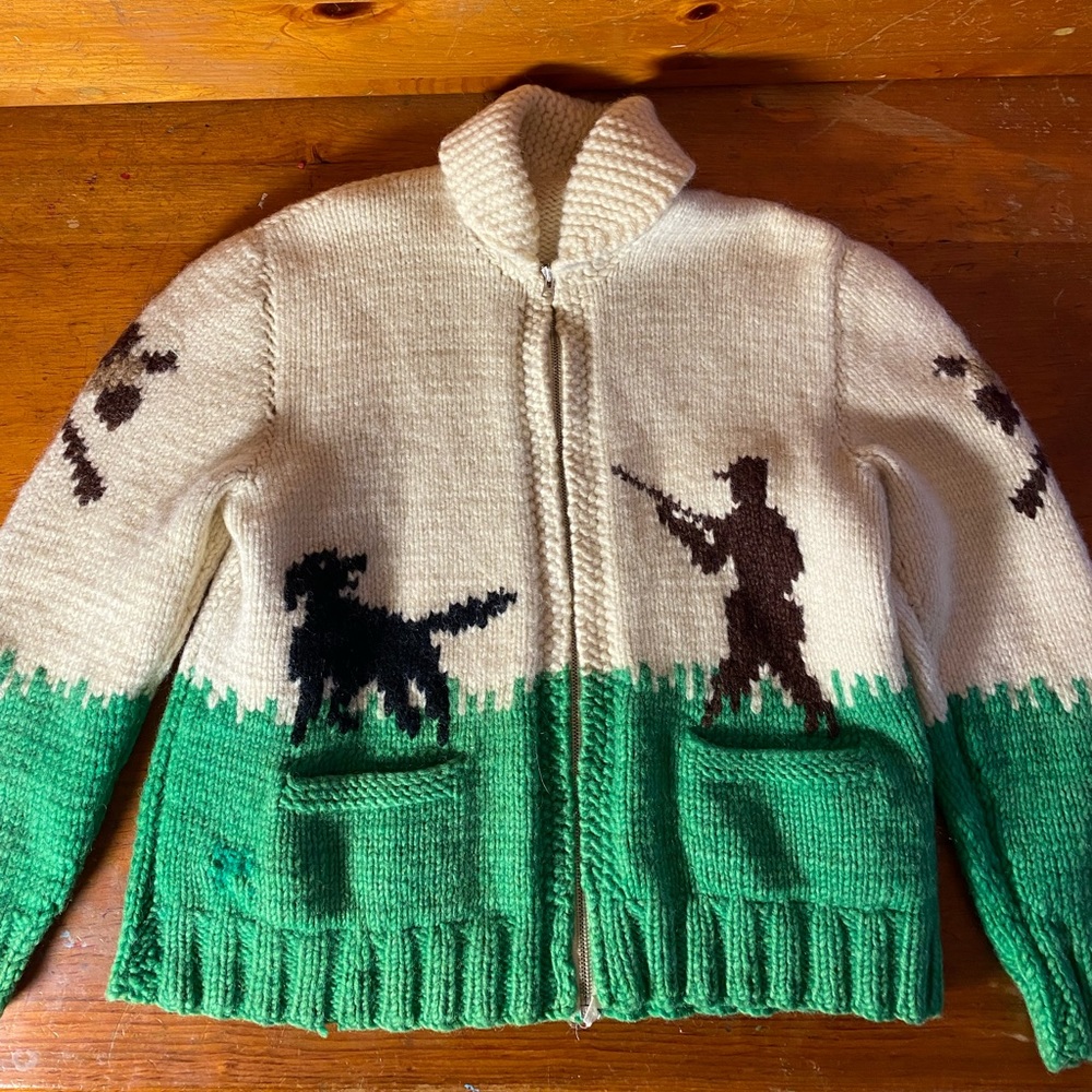COPY - Thick wool hand knit hunting cardigan